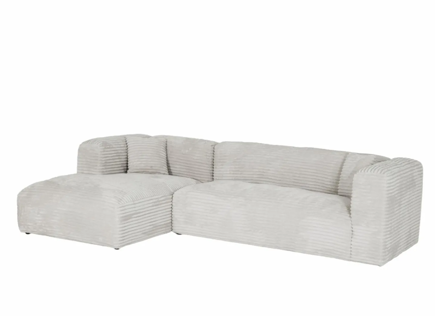 Hoeksalon Nuoro HB 295x170cm - ribfluweel - wit