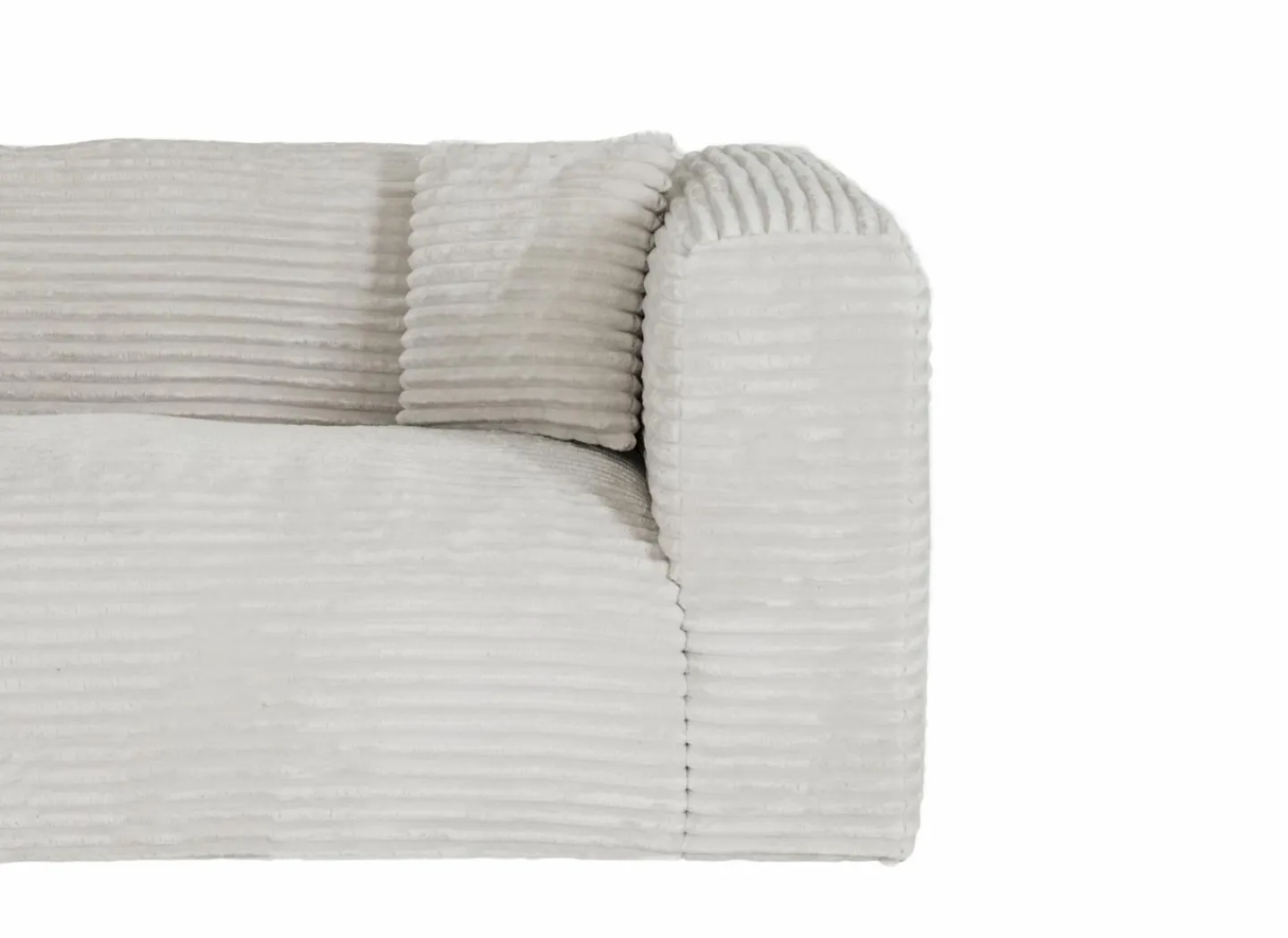 Hoeksalon Nuoro HB 295x170cm - ribfluweel - wit