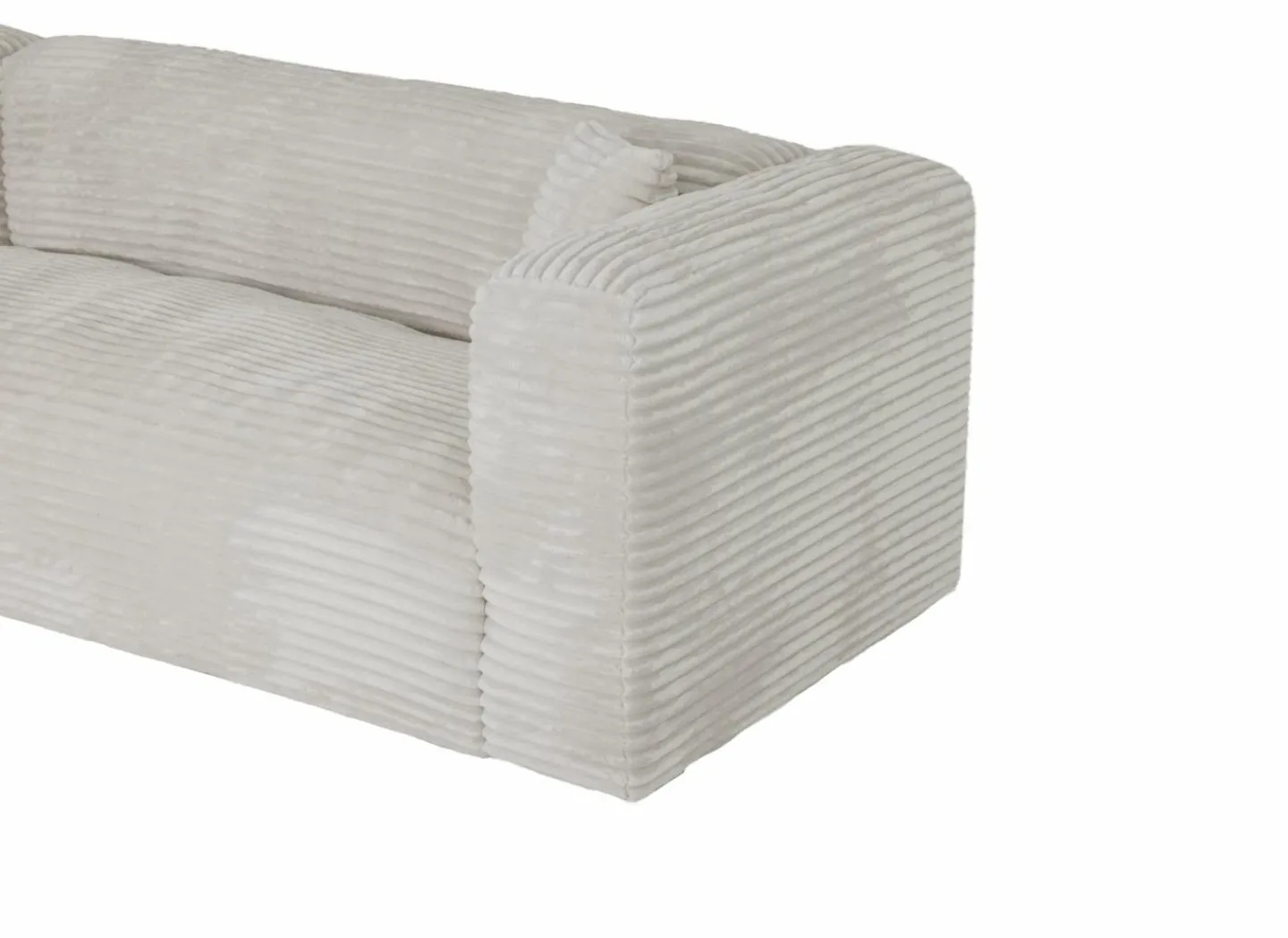 Hoeksalon Nuoro HB 295x170cm - ribfluweel - wit