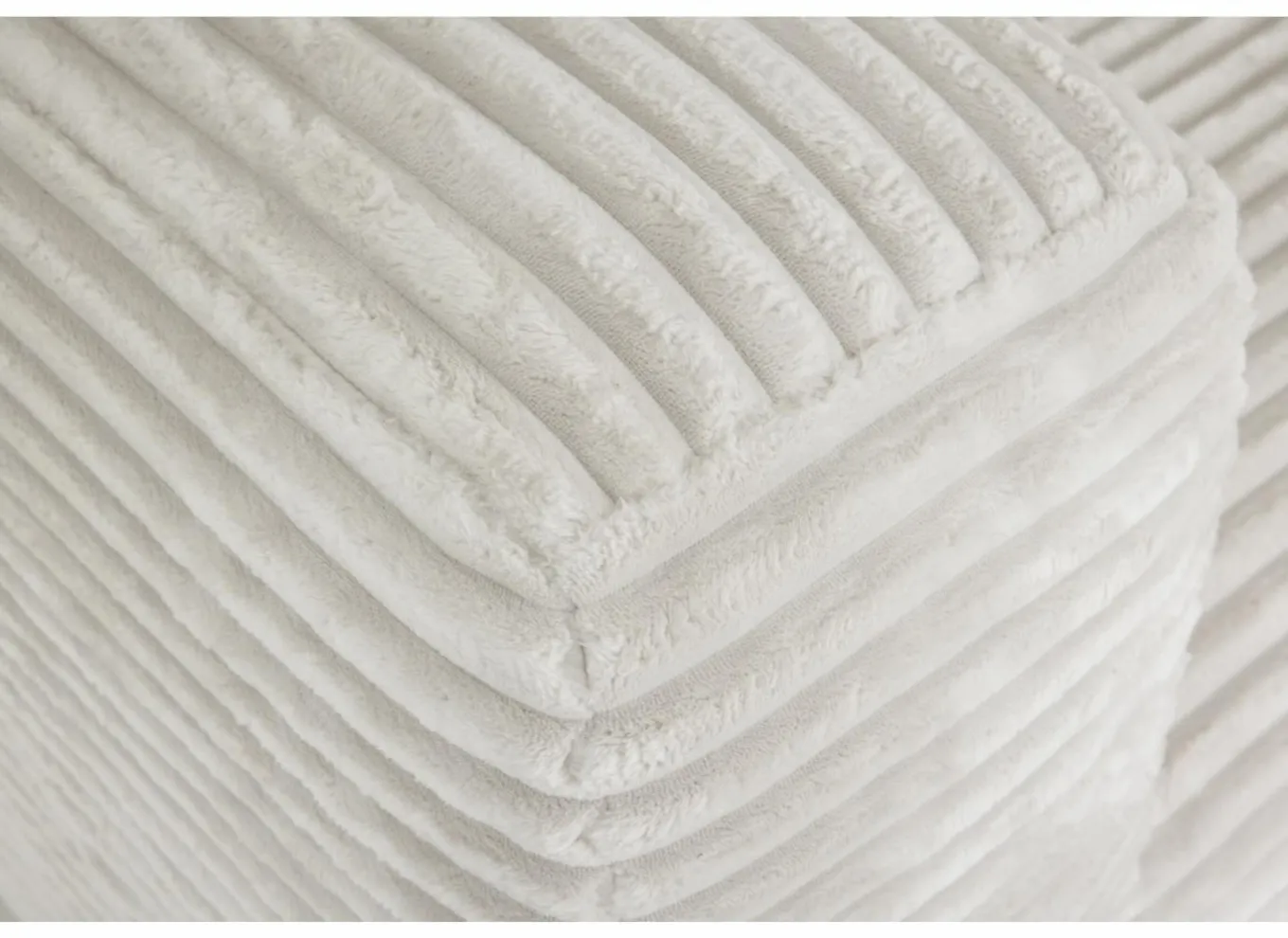 Hoeksalon Nuoro HB 295x170cm - ribfluweel - wit