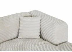 Hoeksalon Nuoro HB 295x170cm - ribfluweel - wit