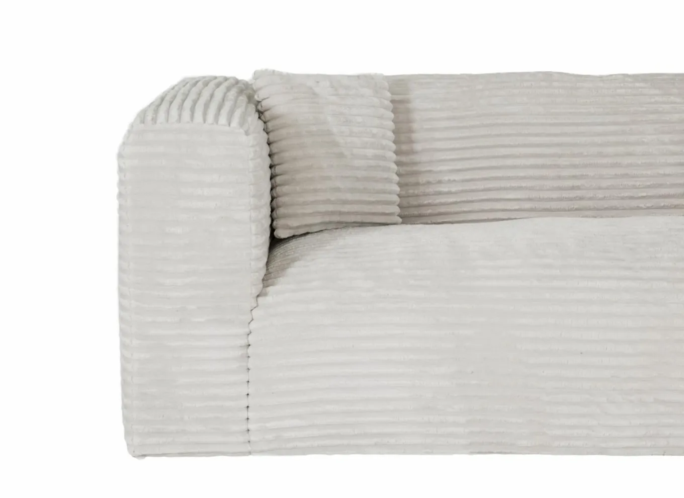 Hoeksalon Nuoro HB 295x170cm - ribfluweel - wit