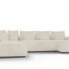 Hoeksalon Olivio 368x234cm - stof - beige
