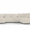 Hoeksalon Olivio 368x234cm - stof - beige