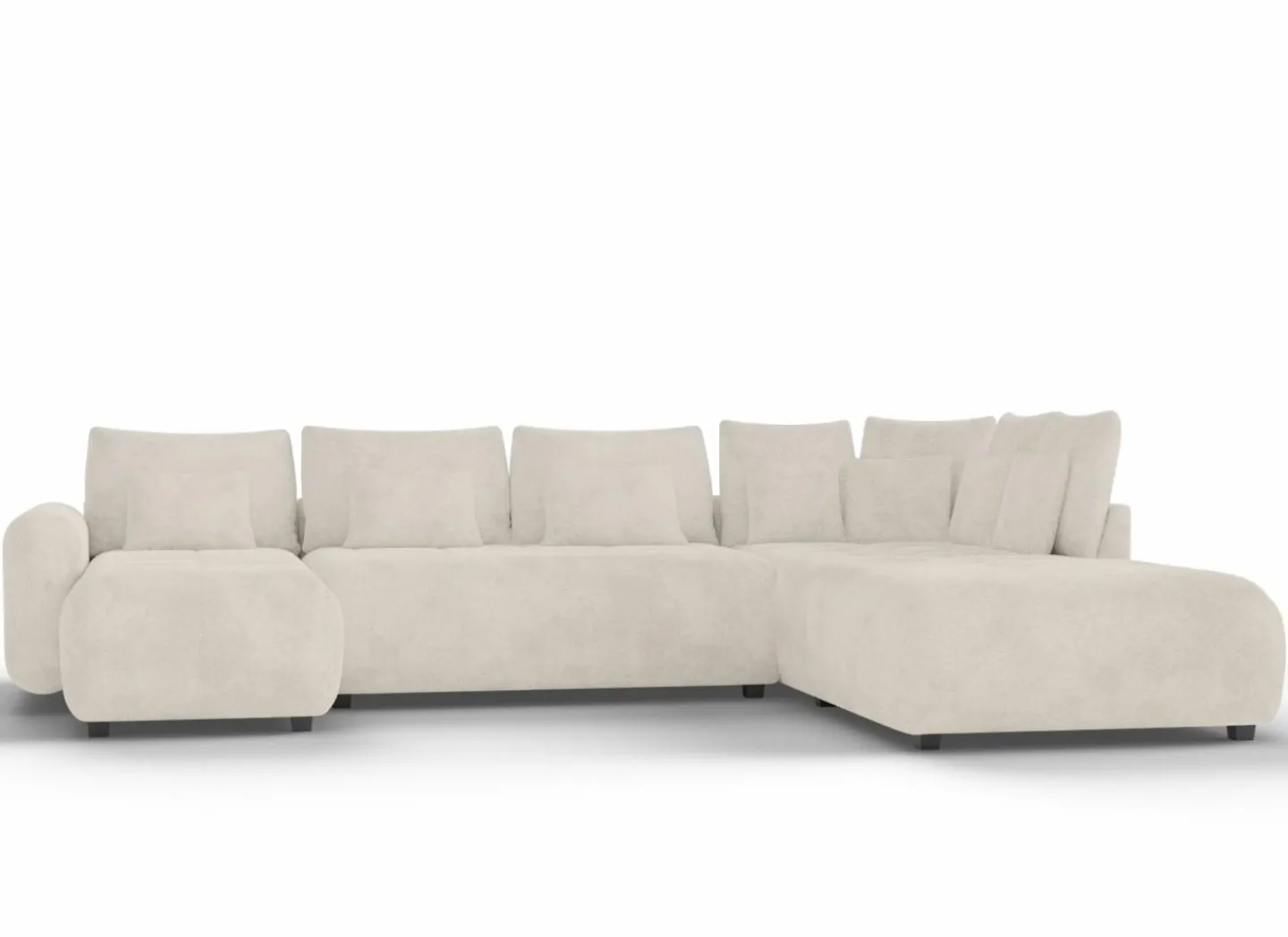 Hoeksalon Olivio 368x234cm - stof - beige