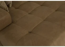 Hoeksalon Rimini 388x224cm - stof - cognac met bedfunctie