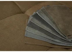 Hoeksalon Rimini 388x224cm - stof - cognac met bedfunctie