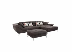 Hoeksalon San Francisco 355x218cm - stof - donkerbruin