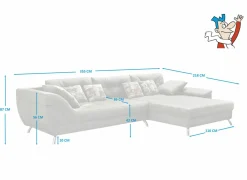 Hoeksalon San Francisco 355x218cm - stof - taupe