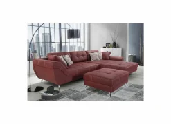 Hoeksalon San Francisco 355x218cm - stof - rood