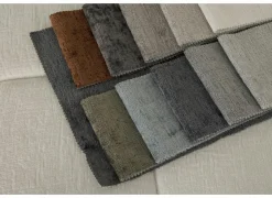 Hoeksalon Satellite-S 323x222cm - stof - naturel met poef en zitdiepteverstelling