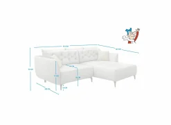 Hoeksalon Saulo 251x187cm - stof - grijs