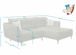 Hoeksalon Saulo 251x187cm - stof - groen