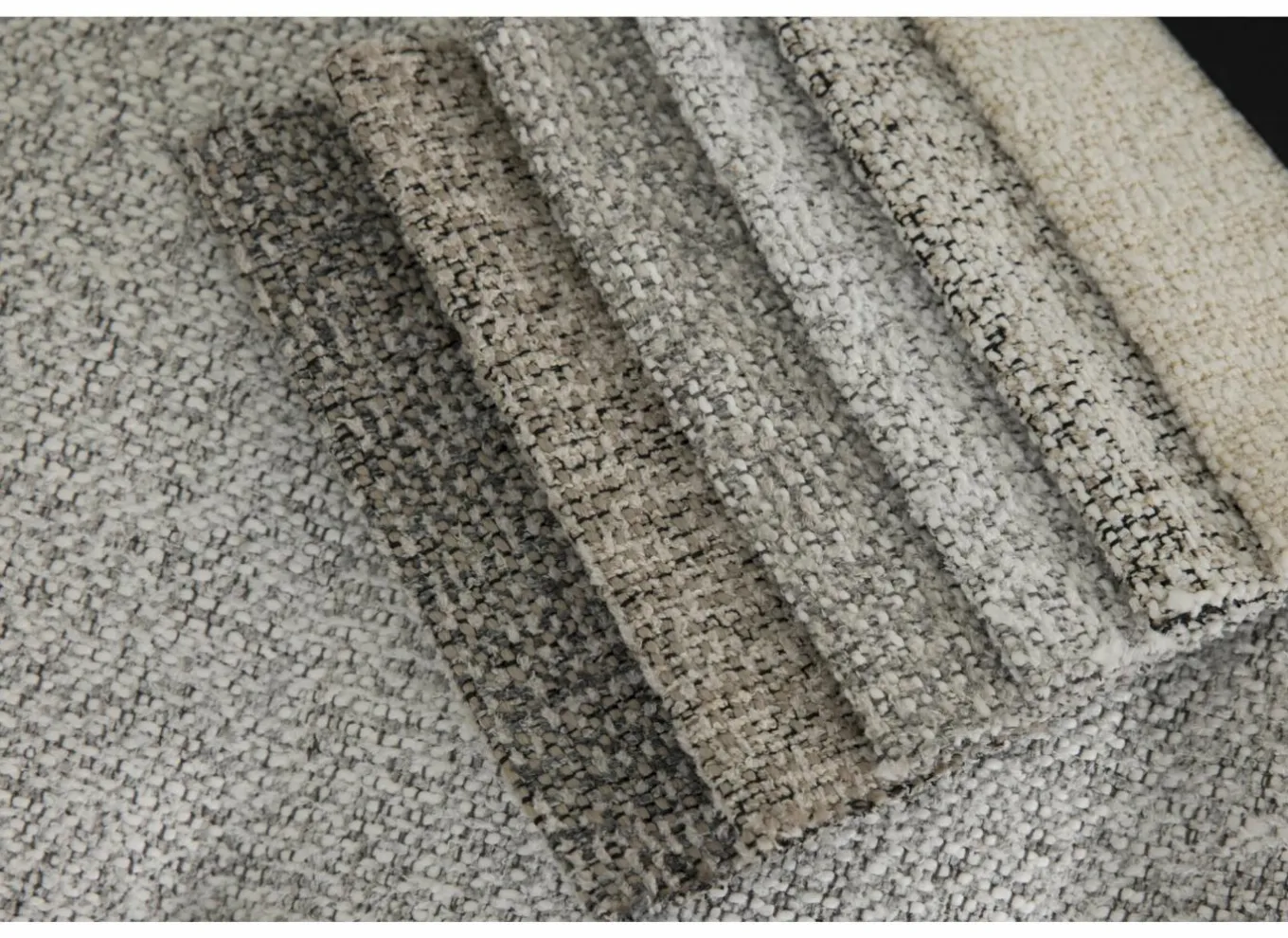 Hoeksalon Schiva 262x173cm - stof - lichtgrijs