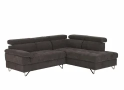 Hoeksalon Sirocco 230x200cm - stof - donkergrijs met bedfunctie