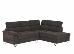 Hoeksalon Sirocco 230x200cm - stof - donkergrijs met bedfunctie