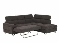 Hoeksalon Sirocco 230x200cm - stof - donkergrijs met bedfunctie