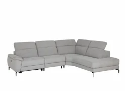 Hoeksalon Sub 302x243cm - stof - zilvergrijs met relax