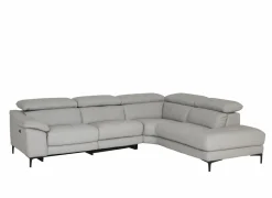 Hoeksalon Sun 298x238cm - leder - grijs met relax