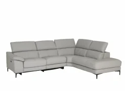 Hoeksalon Sun 298x238cm - leder - grijs met relax