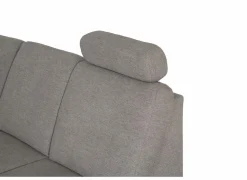 Hoeksalon Toulouse 269x287cm - stof - zilvergrijs met bedfunctie & poef & opbergruimte