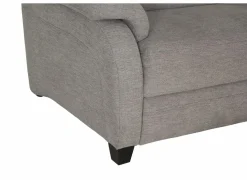 Hoeksalon Toulouse 269x287cm - stof - zilvergrijs met bedfunctie & poef & opbergruimte