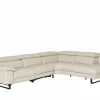 Hoeksalon Uran 292x237cm - leder - beige met relax