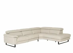 Hoeksalon Uran 292x237cm - leder - wit
