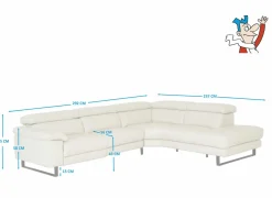 Hoeksalon Uran 292x237cm - leder - wit