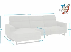 Hoeksalon Vaucluse 314x160cm - stof - taupe met relax