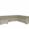 Hoeksalon Walk 380x303cm - leder - grijs met relax