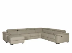 Hoeksalon Walk 380x303cm - leder - grijs met relax