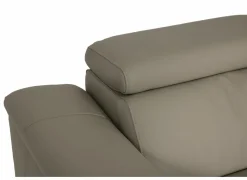 Hoeksalon Walk 380x303cm - leder - grijs met relax