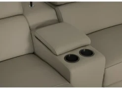 Hoeksalon Walk 413x303cm - leder - grijs met relax & opbergruimte