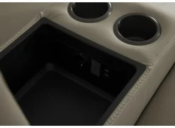 Hoeksalon Walk 413x303cm - leder - grijs met relax & opbergruimte