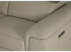 Hoeksalon Walk 413x303cm - leder - grijs met relax & opbergruimte