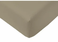 Hoeslaken Arya 90x200cm - katoen - mastiek