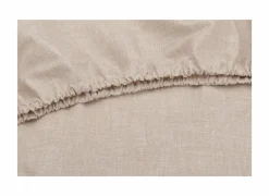 Hoeslaken 90x200cm katoen zandbeige
