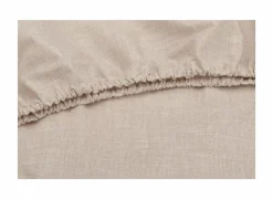 Hoeslaken 140x200cm katoen zandbeige