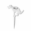 Hondenbordje poepen "No!" 23x1,4x31,9cm - gietijzer - wit