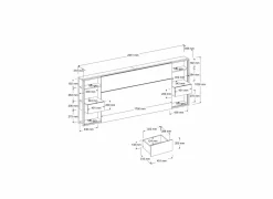 Hoofdbord Stamp 256cm