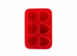 Ijsblokjesvorm Dotz Rozen en Hartjes 17x12x5cm - silicone - rood