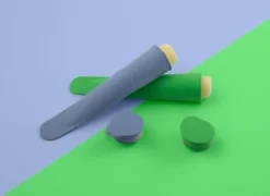 Ijsjesvorm Dotz knijpbaar 20x5cm - silicone - zomergroen & lavendel