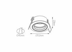 Inbouwspot MR11 - aluminium - wit