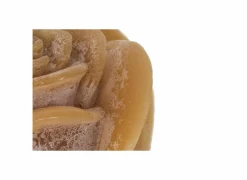 Kaars Roses Sculptures M Ø12x10cm - rustiek - cognac
