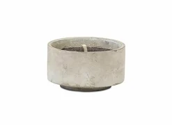 Kaarsenhouder beton Ø18x10cm - terracotta - grijs