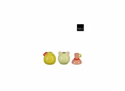 Mica Kaarsenhouder Duke H8,5cm - dolomiet - oker/groen/roze