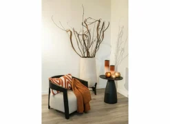 Kaarsenhouder geribbeld M Ø11,5x9,5x8cm - glas - amber