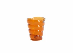 Kaarsenhouder Malea H12,5cm - glas - oranje