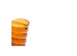 Kaarsenhouder Malea H12,5cm - glas - oranje